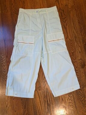 Annette Görtz Wide-Leg Cargo Capri Pants in Light Mint Sz 38